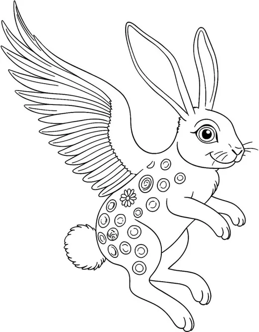Brincolín, conejo, dibujo para colorear del cuento Los Alebrijes del Mundo
