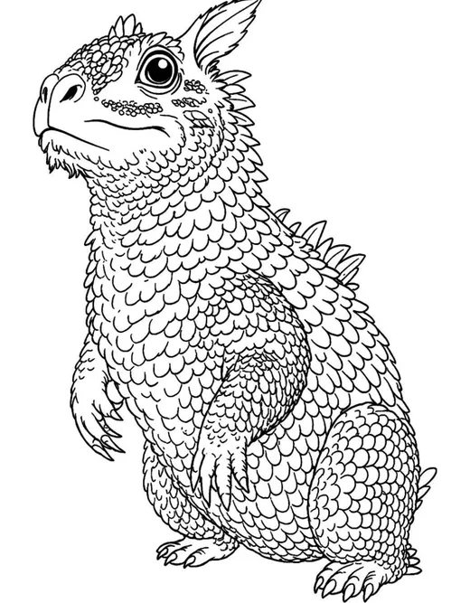 Capy, capibara, dibujo para colorear del cuento Los Alebrijes del Mundo