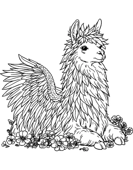 Llamica, llama, dibujo para colorear del cuento Los Alebrijes del Mundo