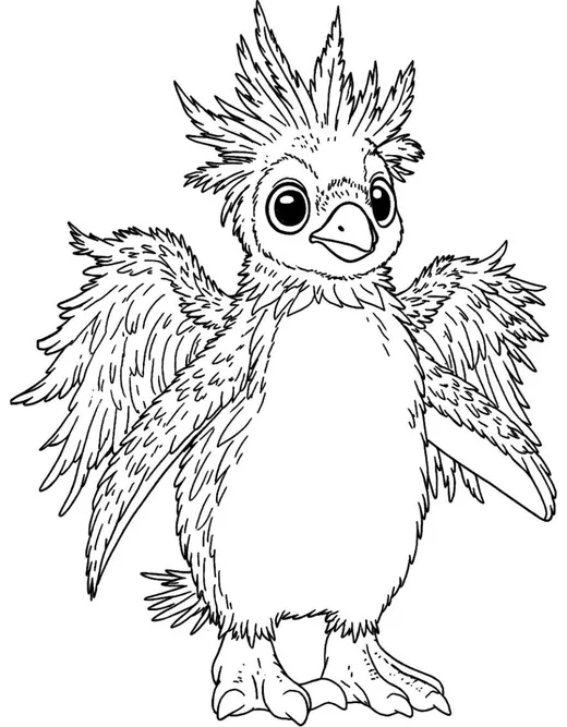 Pingo, pingüino, dibujo para colorear del cuento Los Alebrijes del Mundo
